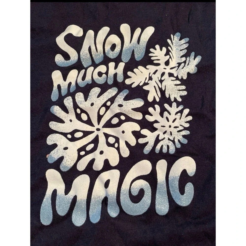 Old Navy Girls short sleeve tshirt Snow Much Magic 6/7 NWT